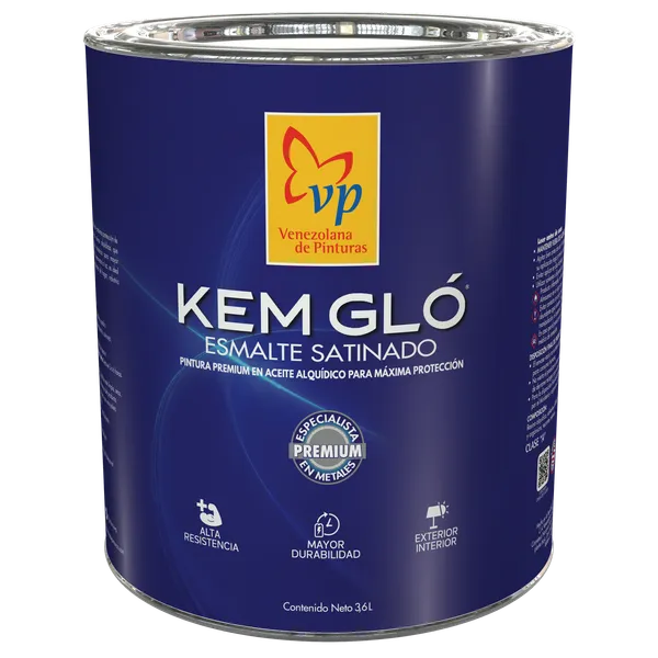 Pintura Esmalte Satinado VP Kem Glo 1/4 Galón Tipo A